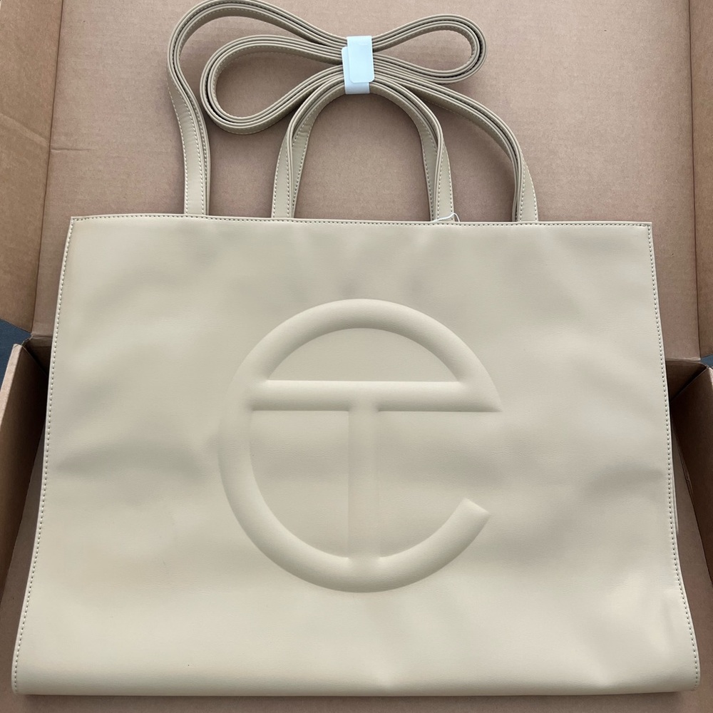 TELFAR - LARGE SHOPPING BAG CREAM
